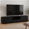 Dmora - Mobile porta TV Harmonie, Credenza da soggiorno, Armadio basso per TV, Base parete attrezzata, 177x40 h38 cm, Nero