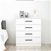 Dmora - Cassettiera Elgafar, Settimino Multiuso, Comò Camera da Letto, Mobile con cassetti, 70x79 h42 cm, Bianco