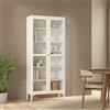 Dmora - Vetrina Felicie, Credenza espositiva, Vetrinetta Multiuso, Madia da Soggiorno, 89x36 h203 cm, Bianco