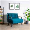 Dmora Poltrona Quaoar 60x78x78h cm Verde Acqua Reclinabile Braccioli, Poltroncina Peso Supportato 100 kg