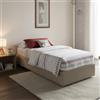 Talamo Italia - Letto singolo Ambra, Letto contenitore con rivestimento in ecopelle, 100% Made in Italy, Apertura frontale, adatto per materasso Cm 80x190, Tortora