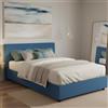 Talamo Italia Letto Matrimoniale Elisa, Letto Contenitore con Rivestimento in Tessuto, 100% Made in Italy, Apertura Frontale, Adatto per Materasso Cm 160x190, Blu