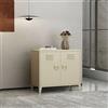 Dmora - Credenza Lampone, Buffet da soggiorno, Madia da salotto, Dispensa da cucina, 80x40 h73 cm, Panna
