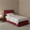 Talamo Italia - Letto singolo Zusanne, Letto contenitore con rivestimento in tessuto, 100% Made in Italy, Apertura frontale, adatto per materasso Cm 90x190, Rosso