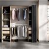 Dmora Guardaroba Grande Resegone 50x205h cm Marrone Rovere 4 Cassetti 8 Ripiani, Armadio Camera da Letto Appendiabiti