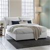 Talamo Italia - Letto matrimoniale Deborah, Letto contenitore con rivestimento in tessuto, 100% Made in Italy, Apertura frontale, adatto per materasso Cm 160x190, Bianco