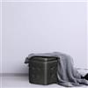 Dmora Pouf-Contenitore in Ecopelle, Colore Nero, cm 45 x 47 x 45, 45x45h47