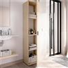 Dmora - Armadio multiuso 1 anta Lagalb, Mobile multifunzione portaoggetti, Armadio alto porta scarpe, 39x35h190 cm, Rovere