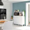 Dmora Credenza Norfolk, Mobile ausiliario da Cucina, Credenza a 3 Ante e 1 cassetto con Ripiani, Armadio Aperto, 108x40h126 cm, Bianco e Rovere