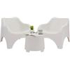 Dmora Set Salotto da Esterno Cancellara Bianco 2 Posti Un Tavolino, Salottino Outdoor Tavolo Tavolino Made in Italy