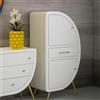 Dmora - Credenza Boretto, Buffet da soggiorno, Madia da salotto, Dispensa da cucina, 60x32 h133 cm, Bianco e Oro