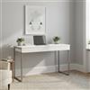 Dmora - Scrivania Pascale, Scrittoio multiuso, Tavolo per ufficio porta PC, Piano di lavoro, 126x52 h77 cm, Bianco e Grigio