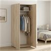 Dmora - Guardaroba 2 ante Cork, Mobile camera da letto, Cabina armadio portabiti, Armadio appendiabiti, 74x52 h179 cm, Rovere