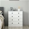 Dmora - Cassettiera Shedir, Settimino Multiuso, Comò Camera da Letto, Mobile con cassetti, 72x42 h77 cm, Bianco