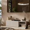 Dmora Mobile Porta tv Finita 40x150x48h cm Beige 3 Ripiani 6 Vani, 2 Ante
