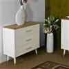 Dmora - Cassettiera Boissano, Settimino multiuso, Comò camera da letto, Mobile con cassetti, 78 x 37 h80 cm, Bianco e Marrone