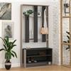 Dmora Mobile da Ingresso Eridia 90x36x180h cm Beige 6 Paia 3 Ripiani, Appendiabiti