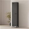 Dmora Mobile Colonna Mirtillo, Pensile Bagno o Cucina, Armadio Alto Multifunzione, Mobiletto Multiuso, 38x38 h180 cm, Ardesia