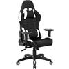 Dmora - Sedia da Gaming Bundaberg, Poltrona da Gaming Adulto, Sedia da scrivania, Cm 57x72h124/134, Nero e Bianco