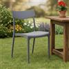 Dmora - Sedia da esterno Orcus, Seggiola da giardino, Seduta outdoor multiuso, Panchina da giardino, Made in Italy, 54x46 h80 cm, Grigio