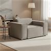 Talamo Italia - Poltrona Cristiana, Poltrona da Salotto, 100% Made in Italy, Poltroncina Relax in Tessuto Imbottito, Cm 160x95h70, Tortora