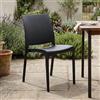 Dmora - Sedia da esterno Miranda, Seggiola da giardino, Seduta outdoor multiuso, Panchina da giardino, Made in Italy, 54x46 h80 cm, Antracite