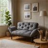 Dmora Divano Letto 2 posti Zeeusis, Sofà trasformabile, Divanetto per Ospiti, Poltrona Letto Contenitore, 155x70 h85 cm, Grigio