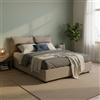 Talamo Italia - Letto alla francese Agnese, Letto contenitore in tessuto, Apertura frontale, Adatto per materasso Cm 140x190, 100% Made in Italy, Tortora