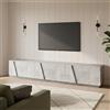Dmora - Mobile porta TV Lucas, Credenza bassa da soggiorno, Base porta televisione, 100% Made in Italy, cm 244x44h46, Cemento scuro