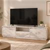 Dmora - Mobile porta TV Lovere, Credenza da soggiorno, Armadio basso per TV, Base parete attrezzata, 160x30 h42 cm, Marmo