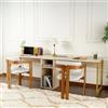 Dmora - Scrivania Caprioli, Scrittoio Multiuso, Tavolo per Ufficio Porta PC, Piano di Lavoro, 240x60 h74 cm, Beige e Oro