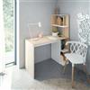 Dmora - Scrivania Pittston, Scrittoio lineare con libreria, Tavolo ufficio multiuso salvaspazio, 110x52h136 cm, Bianco e Rovere