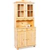 Dmora Mobile Buffet credenza vetrina Shabby, Pino massello, 88 x 198 x 32 cm