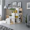 Dmora - Libreria Cincinnati, Mobile portalibri bifacciale con 6 Scomparti, Scaffale divisorio da Ufficio, 108x28h110 cm, Bianco e Rovere