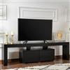 Dmora - Mobile porta TV Govone, Credenza da soggiorno, Armadio basso per TV, Base parete attrezzata, 180x31 h50 cm, Nero