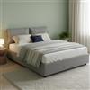 Talamo Italia - Letto matrimoniale Antonia, Letto contenitore con rivestimento in tessuto, 100% Made in Italy, Apertura frontale, adatto per materasso Cm 160x200, Grigio