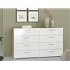 Dmora - Credenza Solene, Buffet da soggiorno, Madia da salotto, Dispensa da cucina, 140x40 h82 cm, Quercia e Bianco lucido