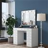 Dmora Cassettiera Labico 44.5x120x79.8h cm Bianco 13 Cassetti Apertura Scorrevole, Chiusura Scorrevole