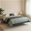 Talamo Italia - Letto matrimoniale Linda, Letto fisso in tessuto con piedini, 100% Made in Italy, adatto per materasso Cm 160x200, Blu
