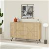 Dmora - Credenza Chiron, Buffet da Soggiorno, Madia da Salotto, Dispensa da Cucina, 123x35 h62 cm, Quercia