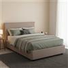 Dmora Talamo Italia Letto contenitore Una piazza e mezza Anna, Made in Italy, Letto con rivestimento in tessuto, Apertura frontale, adatto per materasso cm 120x200, Tortora