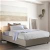 Dmora Talamo Italia - Letto alla francese Francesca, Letto contenitore in ecopelle, Apertura frontale, adatto per materasso Cm 140x190, 100% Made in Italy, Tortora