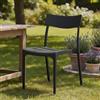 Dmora - Sedia da esterno Orcus, Seggiola da giardino, Seduta outdoor multiuso, Panchina da giardino, Made in Italy, 54x46 h80 cm, Antracite