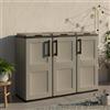 Dmora - Pattumiera Aalst, Cestino portarifiuti, Bidone per Raccolta differenziata a 3 Ante, 100% Made in Italy, 102x37h84 cm, Grigio e Nero, Finitura Quadri