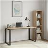 Dmora - Scrivania Michele, Scrittoio multiuso, Tavolo per ufficio porta PC, Piano di lavoro, 150x60 h76 cm, Rovere e Grigio