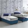 Dmora Talamo Italia - Letto singolo Caterina, Letto contenitore con rivestimento in tessuto, 100% Made in Italy, Apertura frontale, adatto per materasso Cm 80x200, Blu