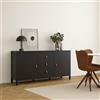 Dmora - Credenza Lisiane, Buffet da soggiorno, Madia da salotto, Dispensa da cucina, 151x38 h80 cm, Nero