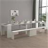 Dmora - Set tavolo e sedie Crispin, Composizione multiuso, Set con consolle e 1 panca allungabili, 100% Made in Italy, 66x25h45 cm, Bianco