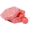 Dmora - Box 7 sfere natalizie, Fantasia scritte, Set assortimento palline di Natale, Scatola set albero di Natale,Diametro 7,5 cm, Rosso e Bianco