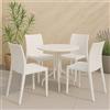 Dmora Set di 4 sedie da Esterno Palizzolo, Sedia Outdoor salvaspazio, Impilabile, Perfetta per Giardini e verande, Made in Italy, 42x48 h81 cm, Bianco